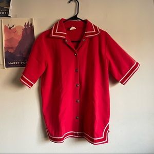 vintage red baseball jersey button down